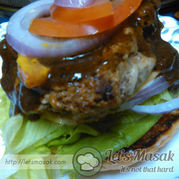 Grilled Pan Burger-Burger Bakar