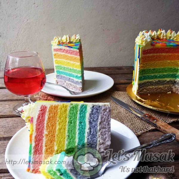 Rainbow Cake And Swiss Meringue Buttercream