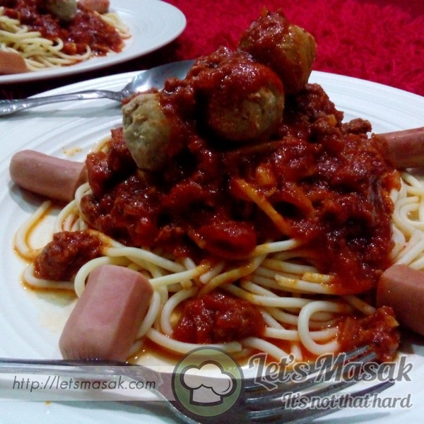 Spicy Meatball Spaghetti